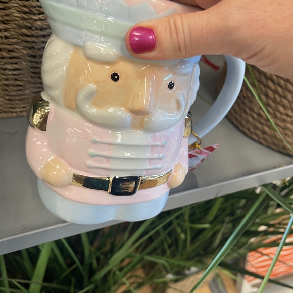 Pink Christmas Nutcracker Measuring Jug Ceramic Pitcher NWT Bakeshop - Picture 6 of 8